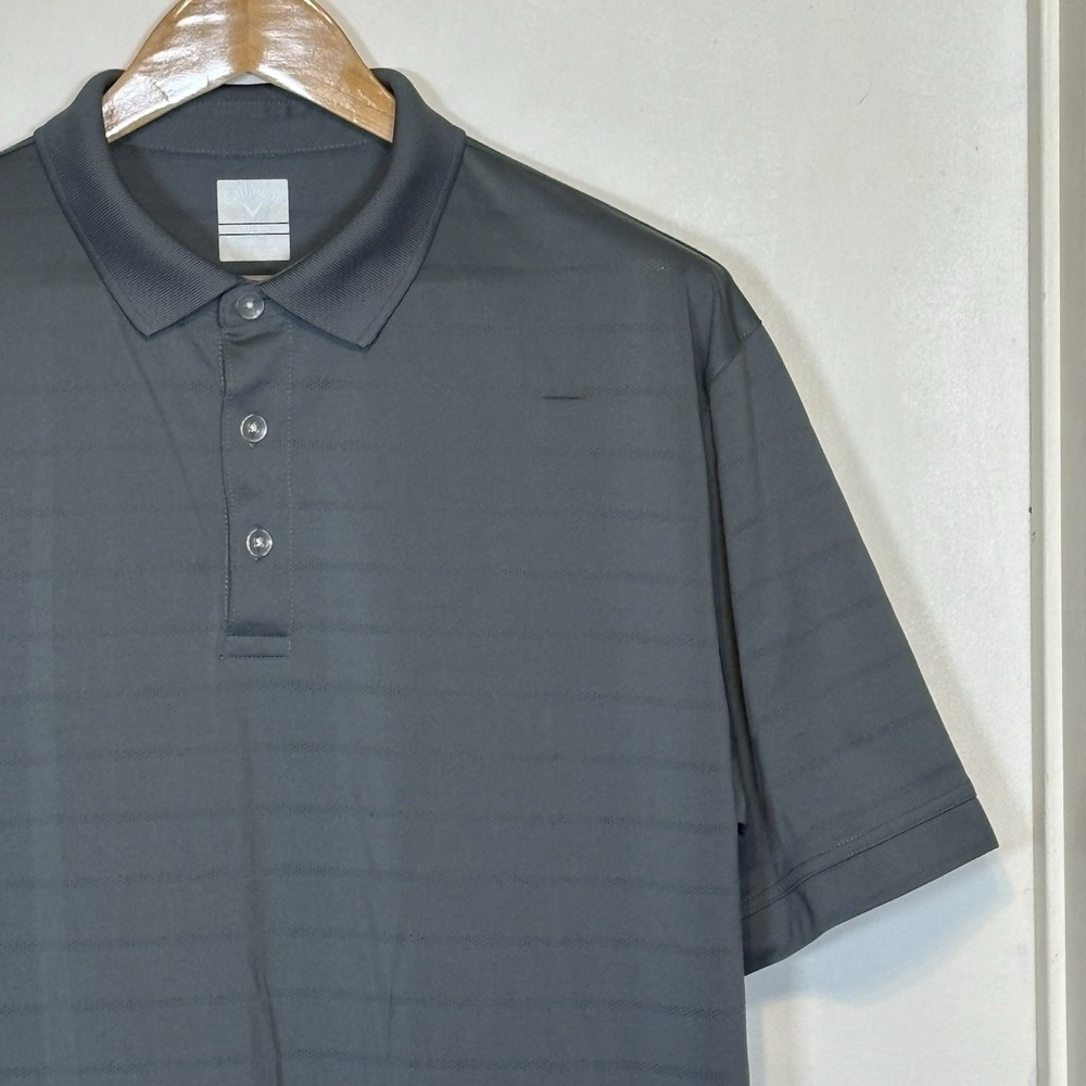 Men's Callaway Opti Dri Cooling Golf Polo Gray Size XL